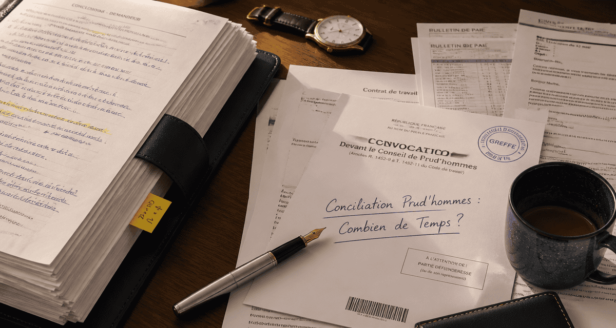 conciliation prud'hommes combien de temps dossier bureau