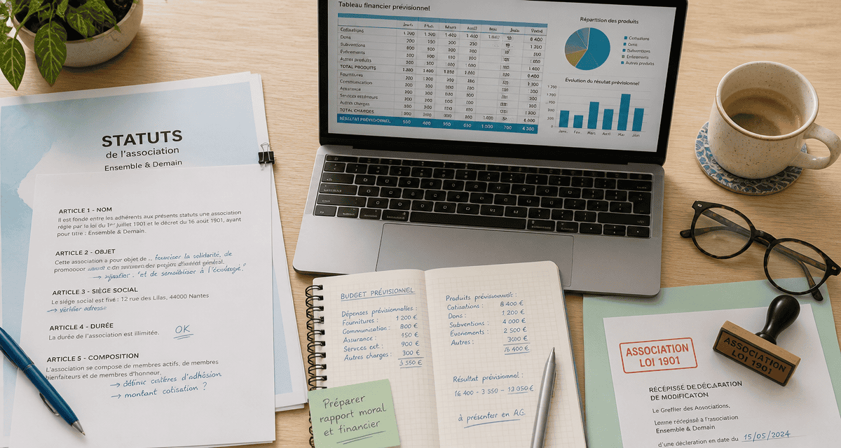 Créer une association et en vivre, statuts et finances sur bureau