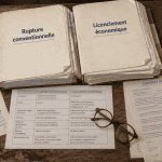 différence entre rupture conventionnelle et licenciement économique, bureau avocat, dossiers