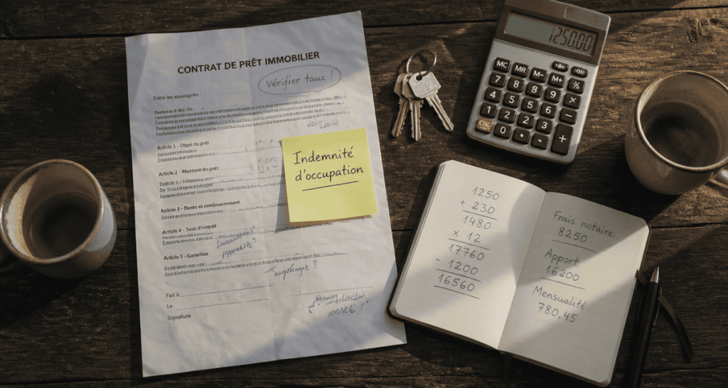 divorce occupation à titre onéreux avec crédit en cours contrat clés