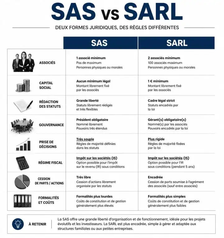 Comparatif des formes juridiques SAS et SARL pour la rédaction des statuts de société à Lyon