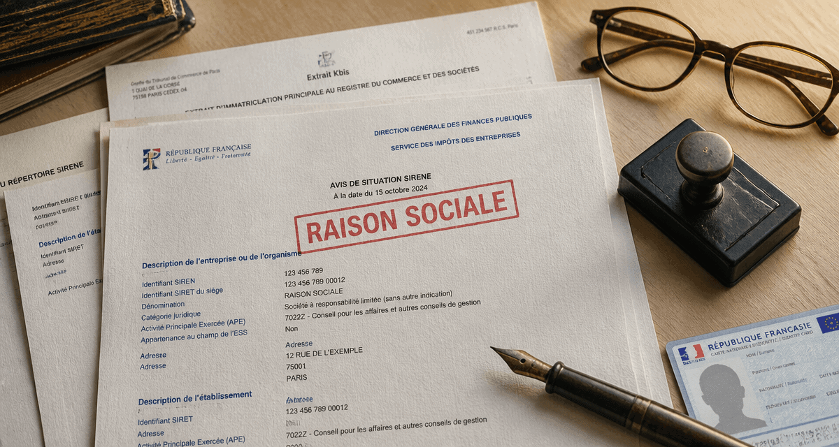 exemple raison sociale sur documents officiels