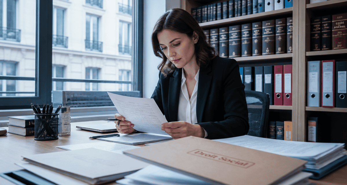 juriste droit social emploi relisant contrat