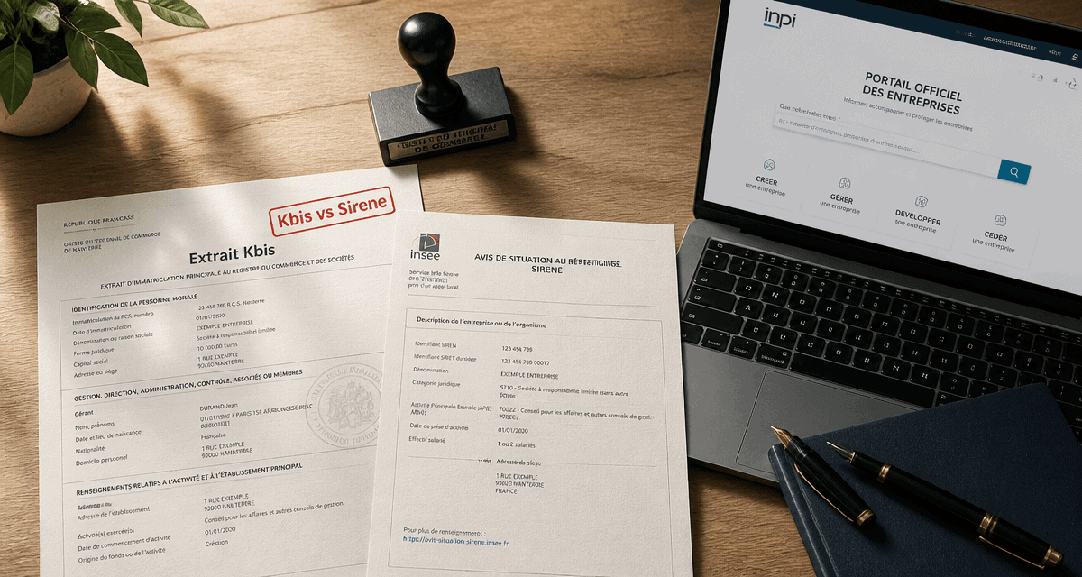 kbis sirene documents justificatifs sur bureau