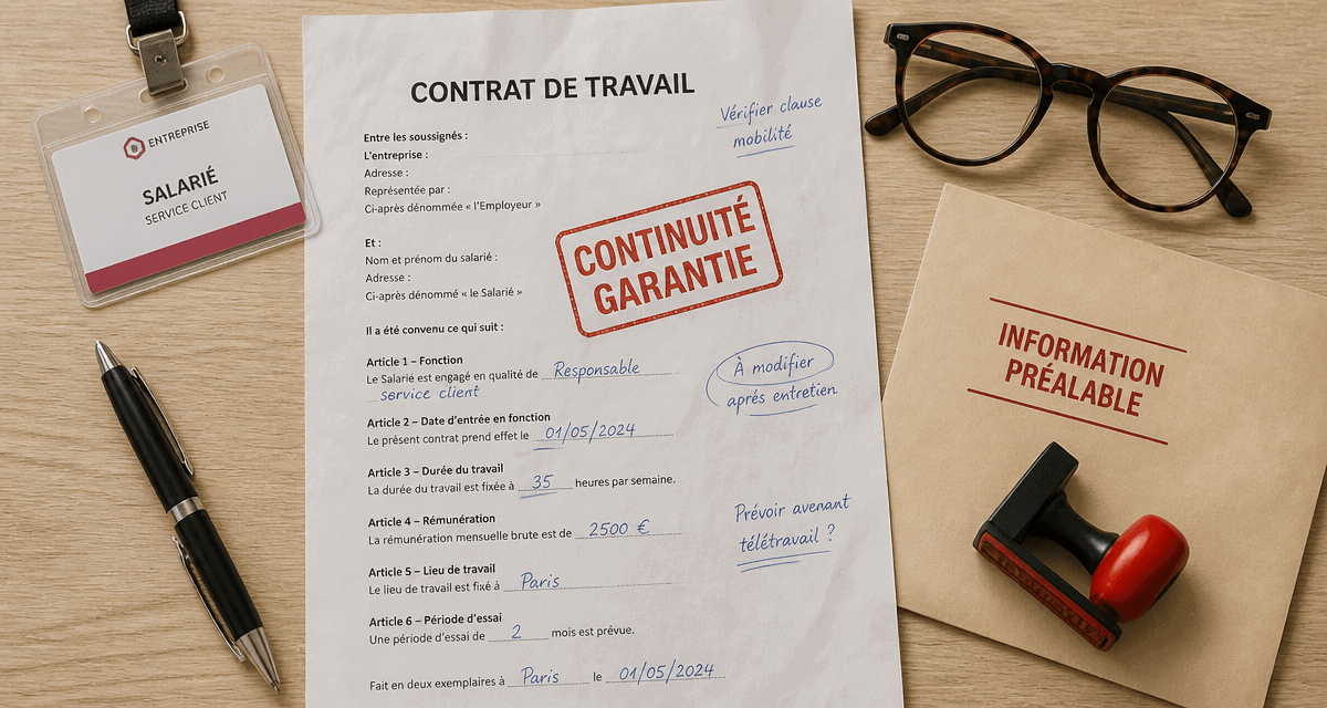 mon patron vend son entreprise quels sont mes droits contrat