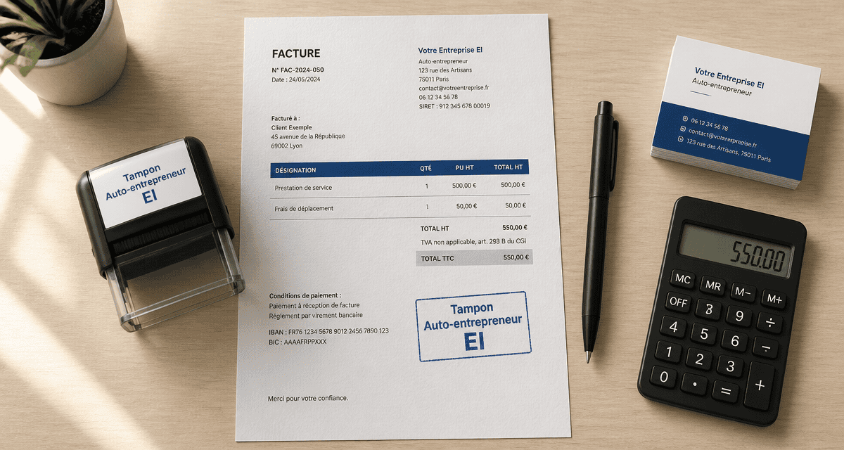 tampon pour auto entrepreneur sur facture