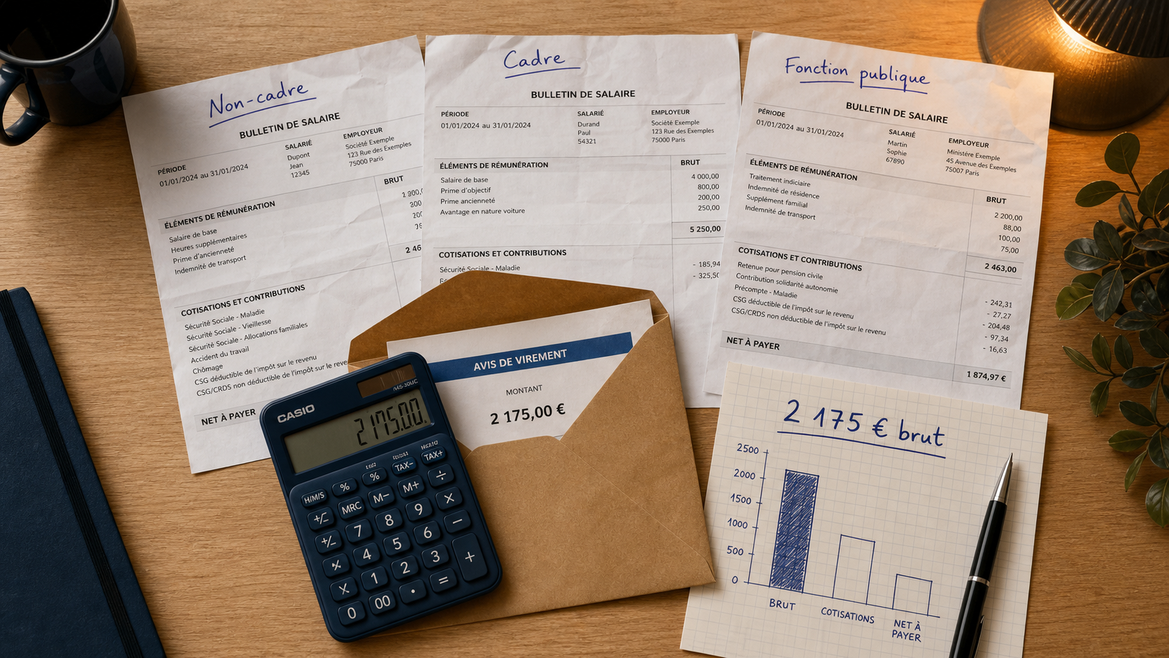 2175 brut en net : salaire selon statut professionnel