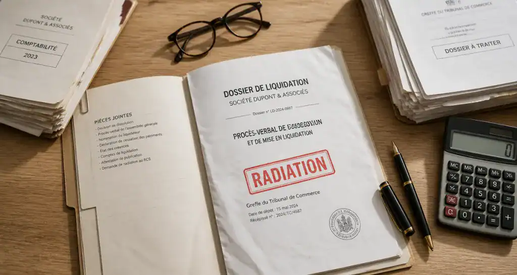 comment fermer une societe dossier liquidation bureau