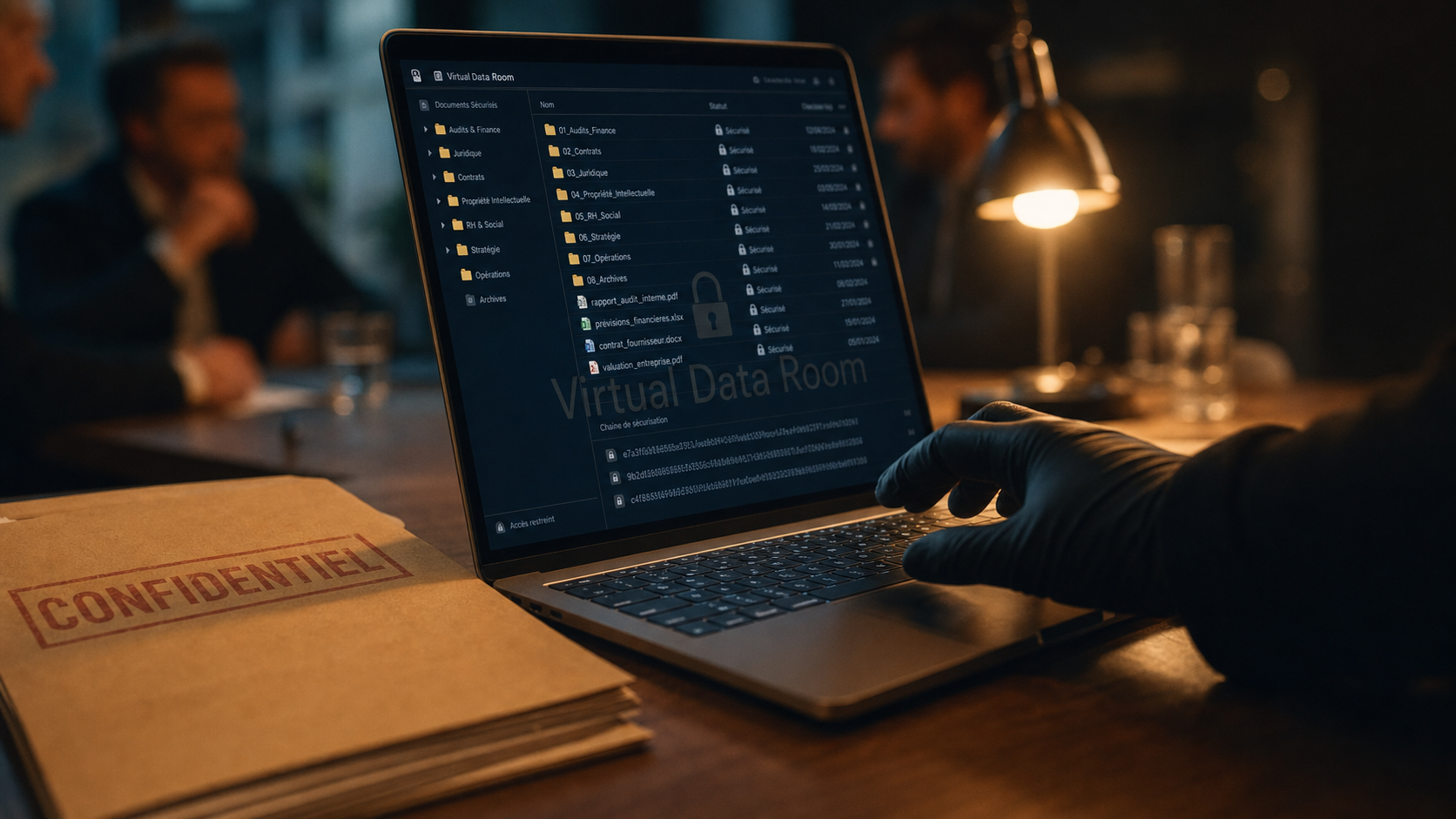 Data room def : salle de réunion et documents chiffrés