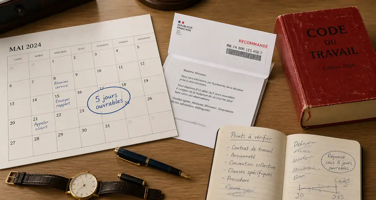 délai entre convocation et entretien préalable sur calendrier et code du travail
