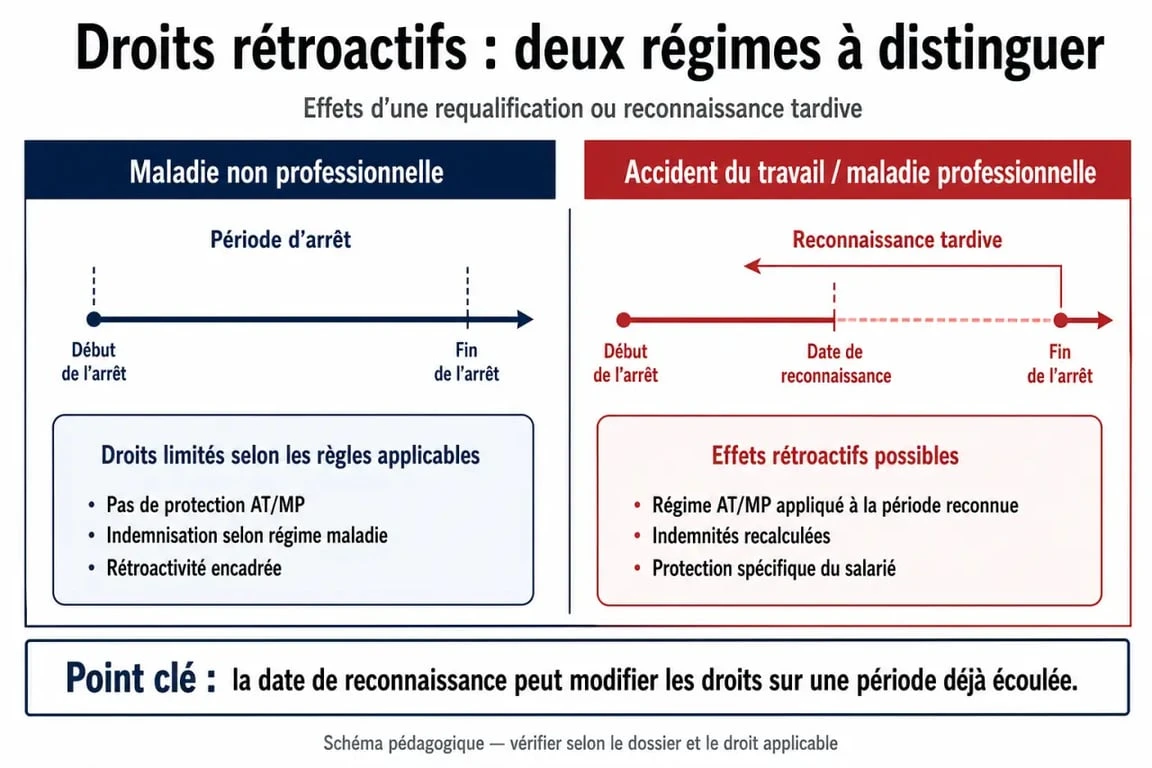Infographie comparative sur la rétroactivité des congés payés loi DDADUE
