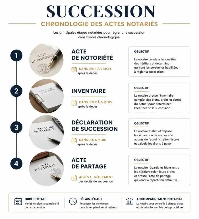 Chronologie des actes notariés pour succession : étapes clés de la transmission de patrimoine
