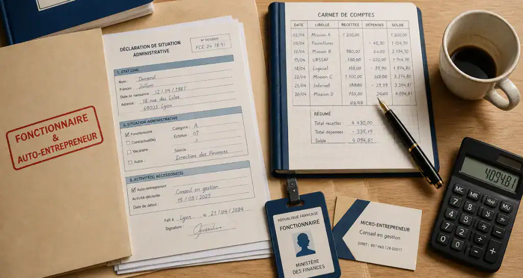 bureau fonctionnaire et auto entrepreneur documents