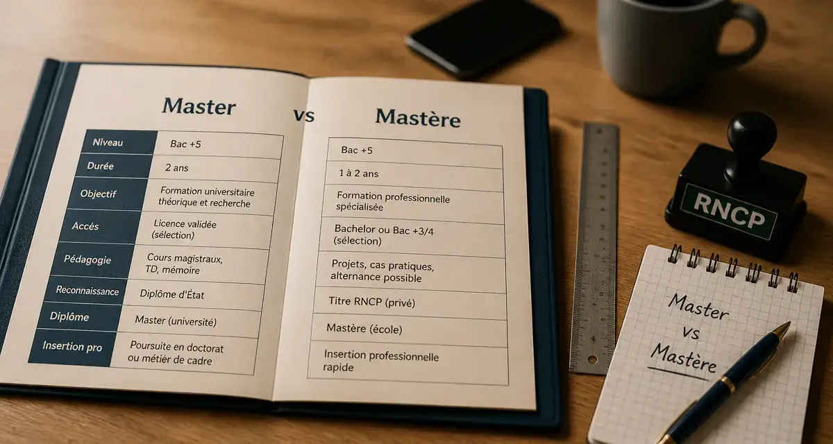 Mastère définition : dossier Master vs Mastère RNCP Bac+5