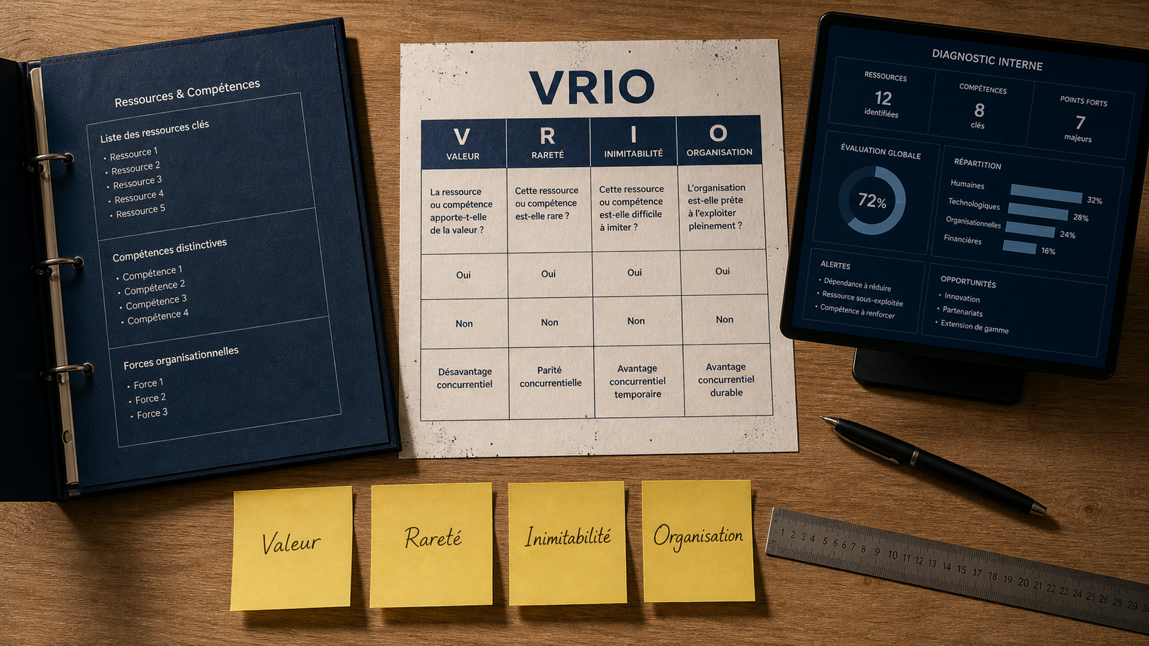 Modèle VRIO : ressources pour avantage concurrentiel durable