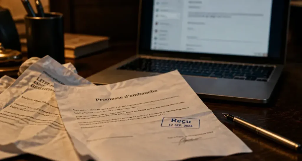 Promesse d'embauche non tenue : lettre reçue et mise en demeure