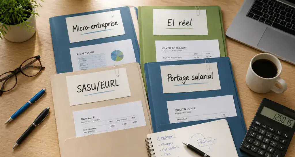 quel statut pour un freelance quatre dossiers options
