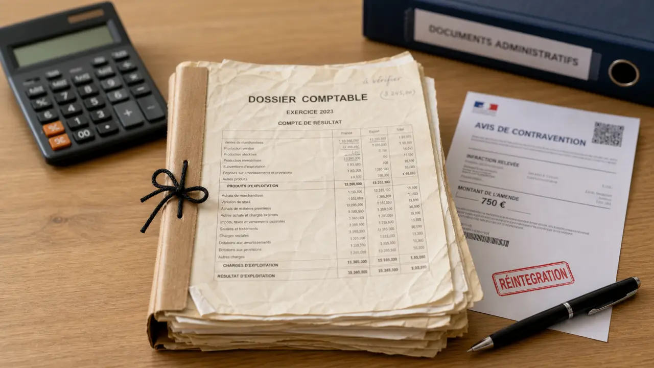 Compte comptable amende en comptabilité : réintégration et avis d’amende