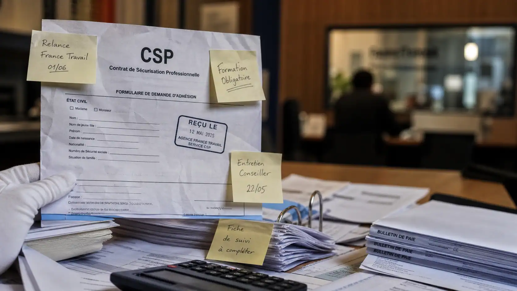 CSP témoignage : dossiers et calcul du salaire à 75%, accompagnement 12 mois