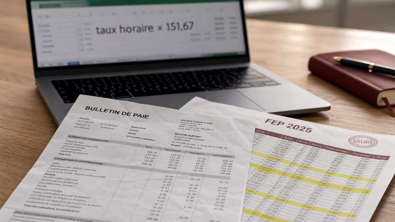 Grille salaire FEP 2025 : fiche de paie, 151,67 h, primes à vérifier
