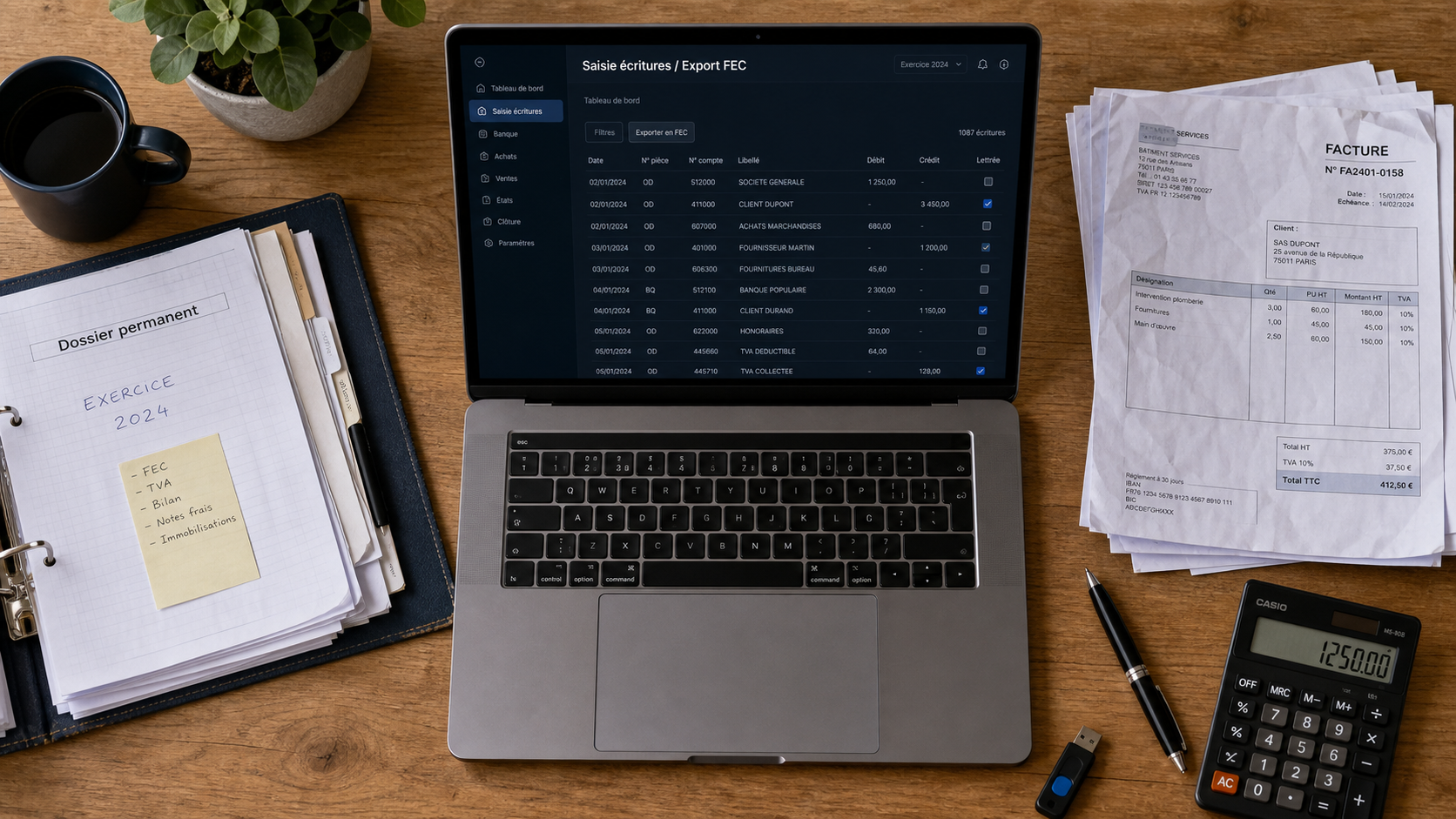 itools compta : export FEC et saisie écritures