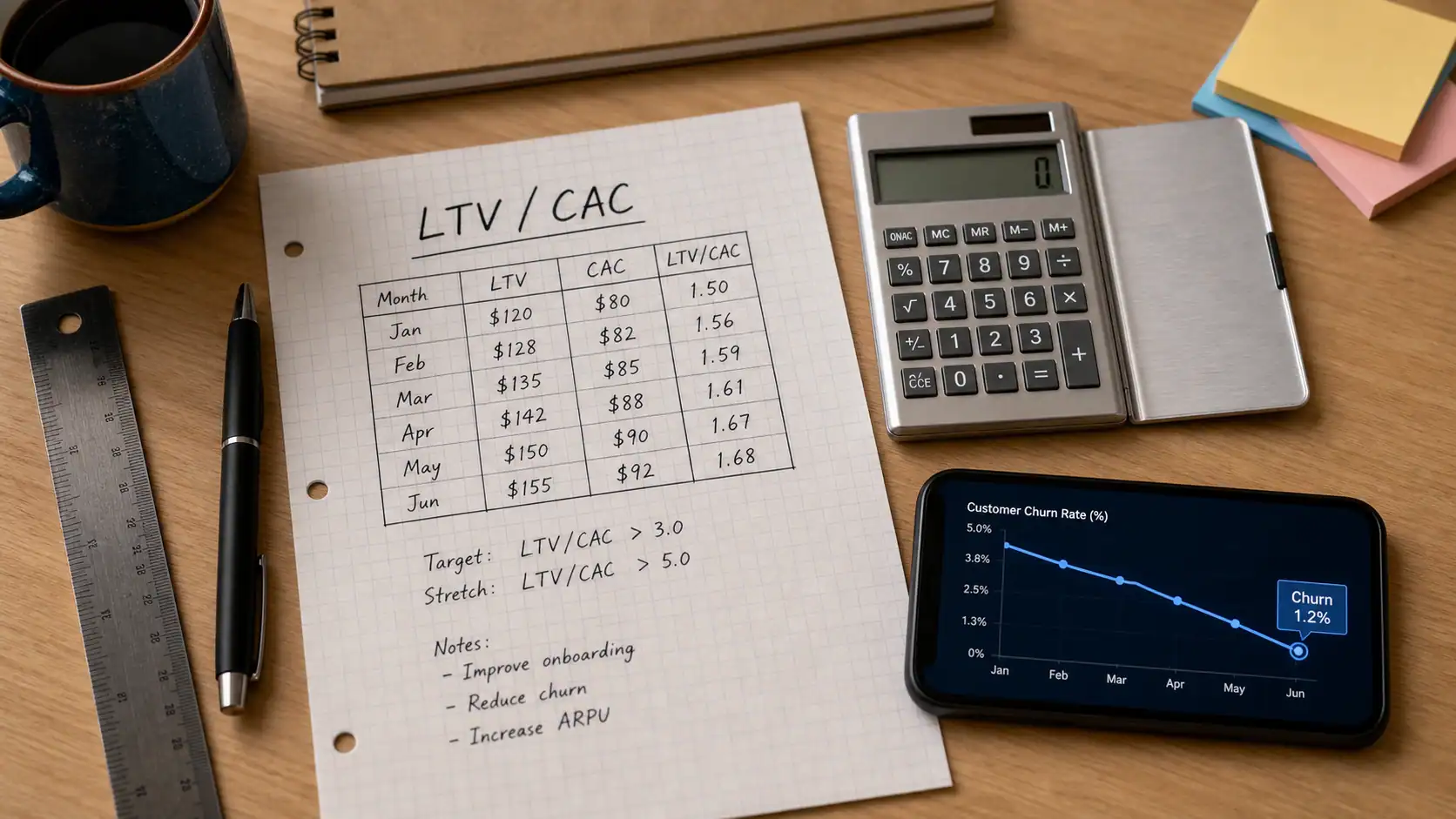 LTV marketing : calcul LTV/CAC et churn pour rentabilité client