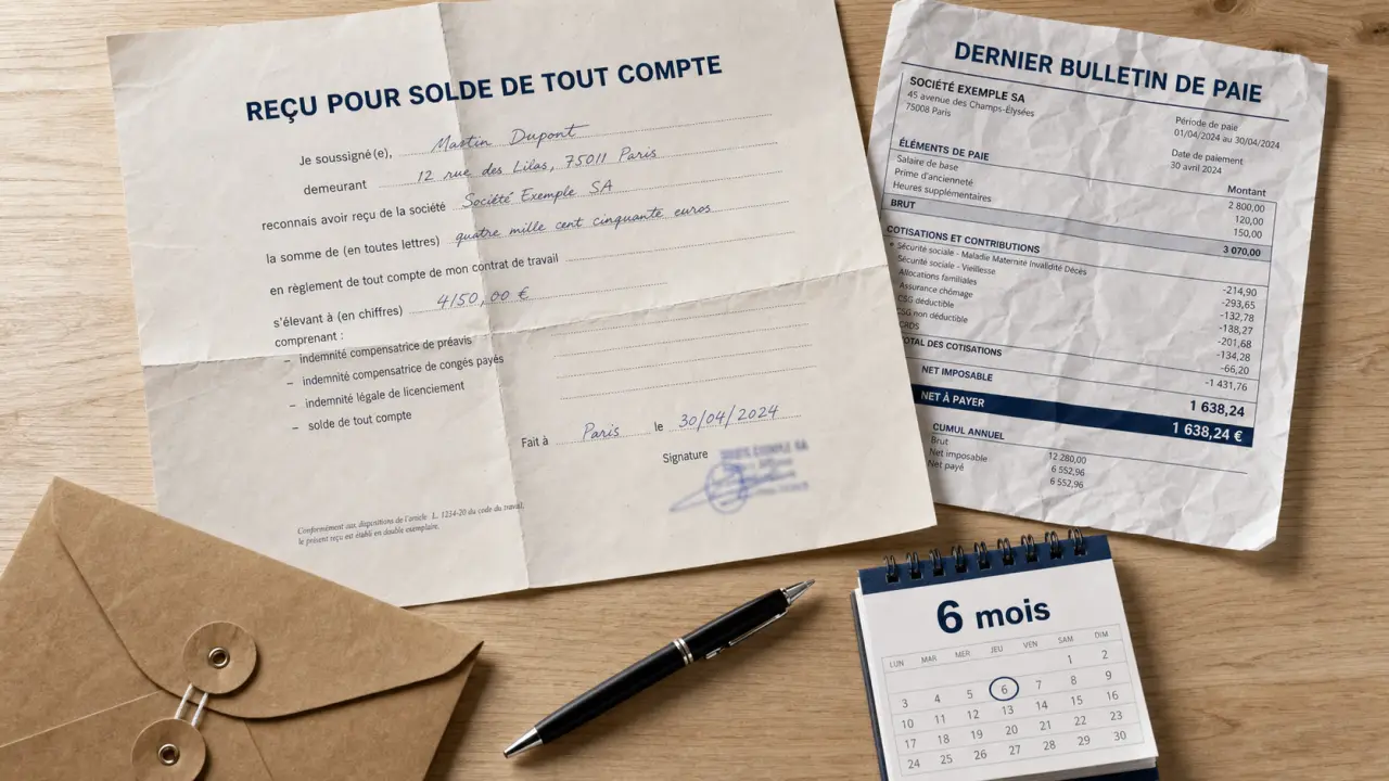 solde de tout compte def et délai de contestation 6 mois