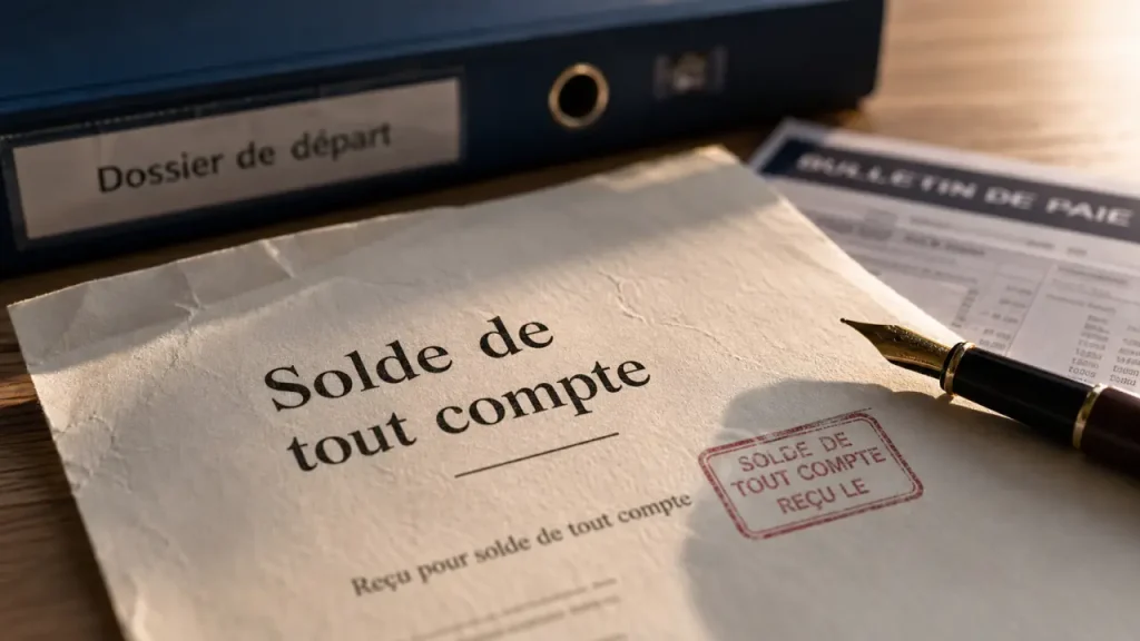 solde de tout compte def : reçu signé