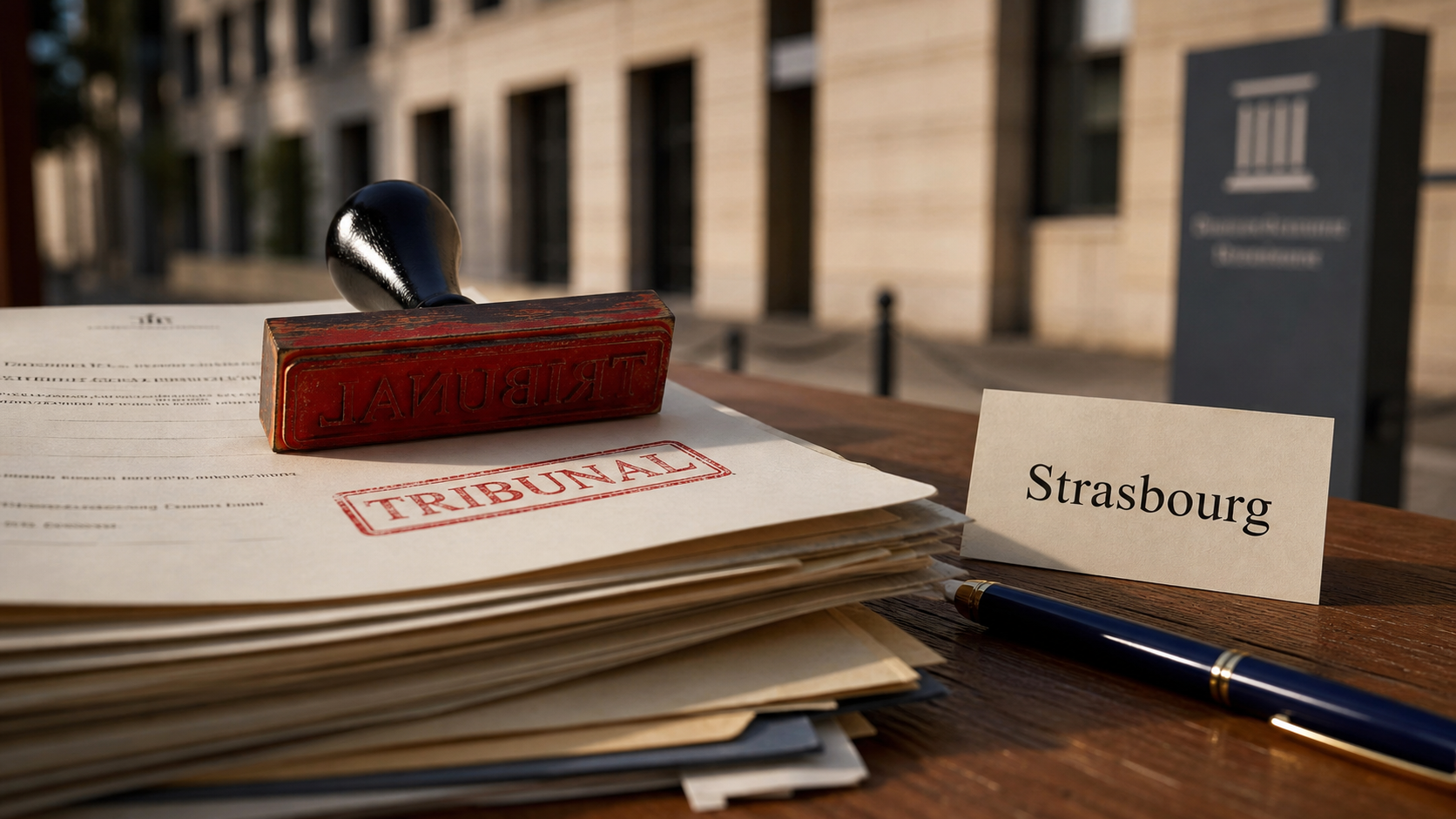 tribunal de commerce strasbourg : documents officiels sur bureau