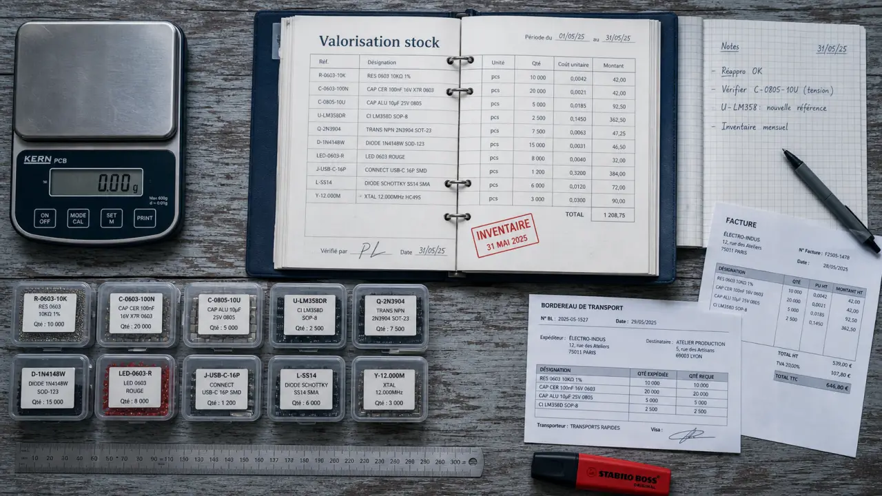 Valoriser un stock : PEPS, CUMP et frais intégrés