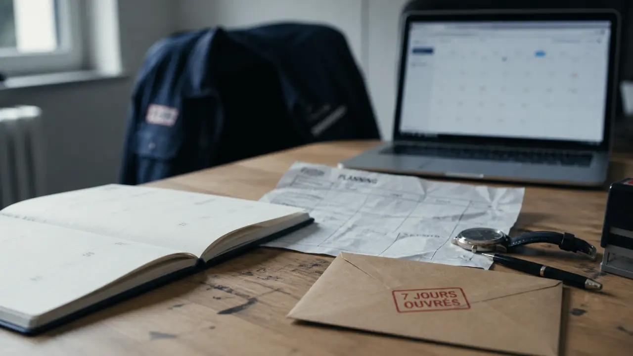 Changement de planning code du travail : 7 jours ouvrés au travail