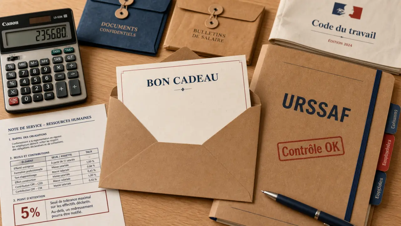 Code du travail chèque cadeau : 5% PMSS et pièges URSSAF
