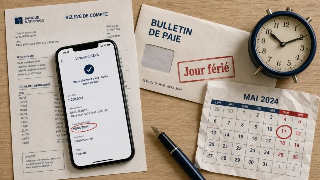 Un salaire peut arriver un jour férié, mais SEPA et Target2 peuvent le décaler
