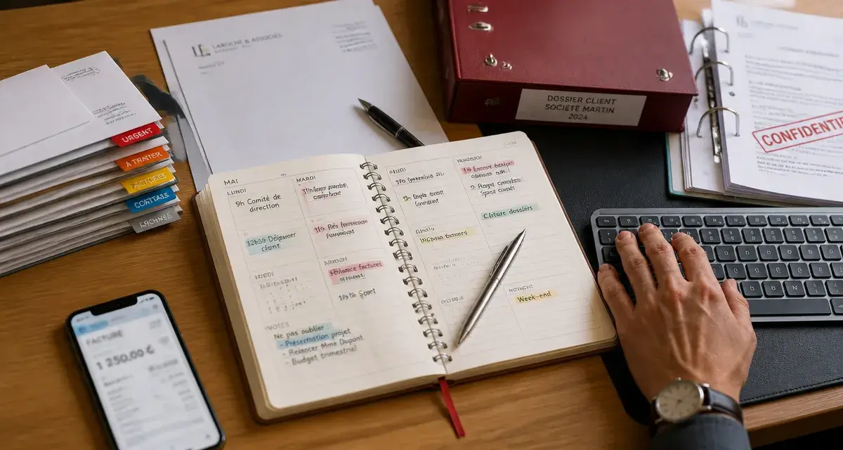 Secrétariat à domicile : bureau, agenda et documents pour attirer des clients