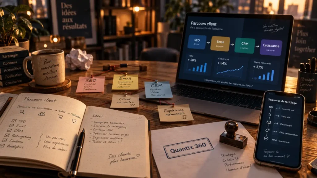 Déployer une stratégie marketing Quantix 360 : les 4 piliers pour relier les canaux