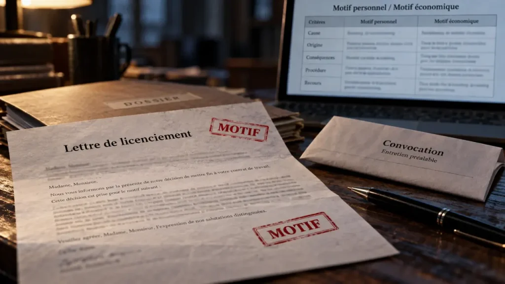 Les différents types de licenciement se répartissent en deux catégories, personnel ou économique