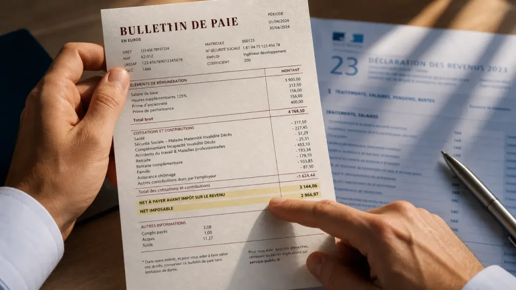 Pourquoi le net imposable dépasse le net à payer sur la fiche de paie