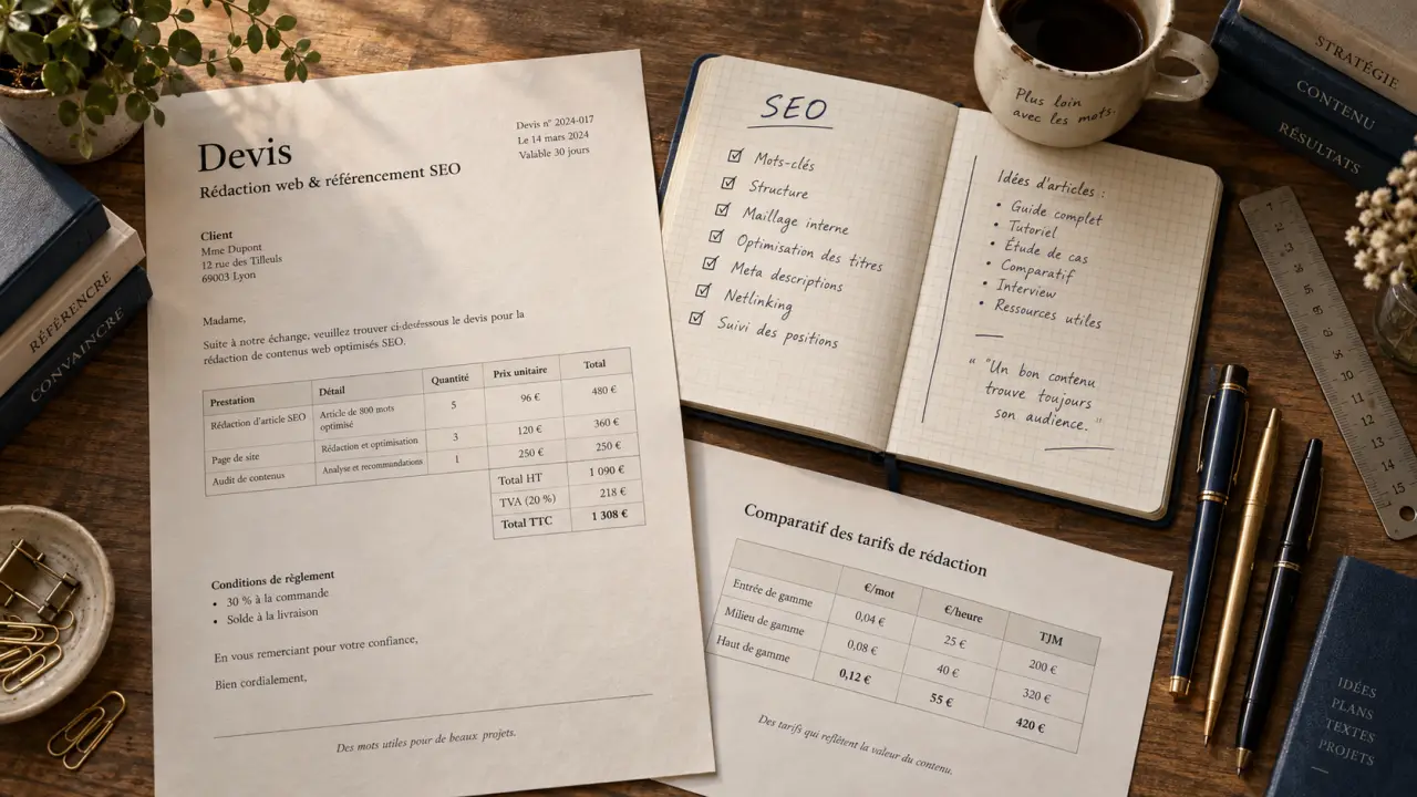 Tarif rédaction web : prix et devis SEO