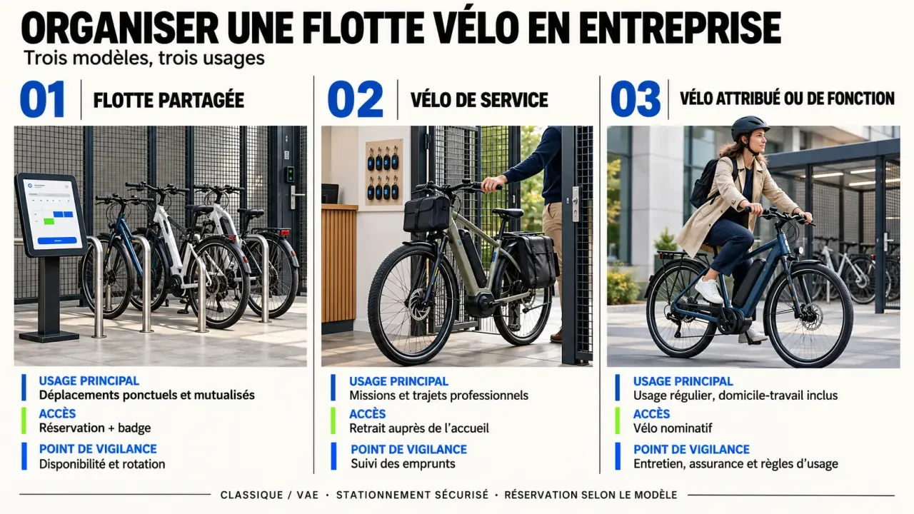 Gestion de flotte vélo en entreprise : comparaison des usages, de l’accès et des points de vigilance