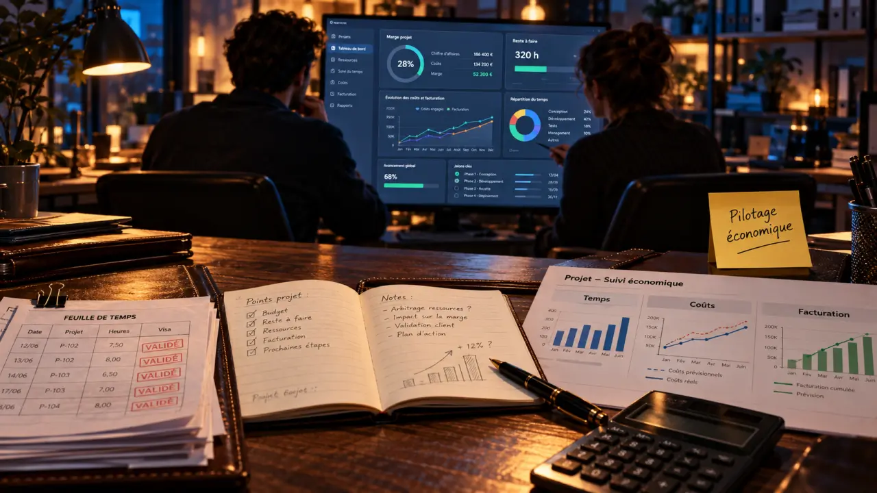 ERP gestion de projet : planning relié à la marge