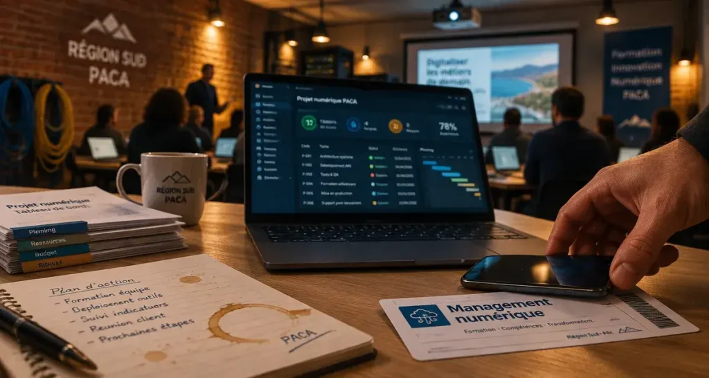 Formation en management numérique en PACA : reliez chaque spécialisation au métier visé