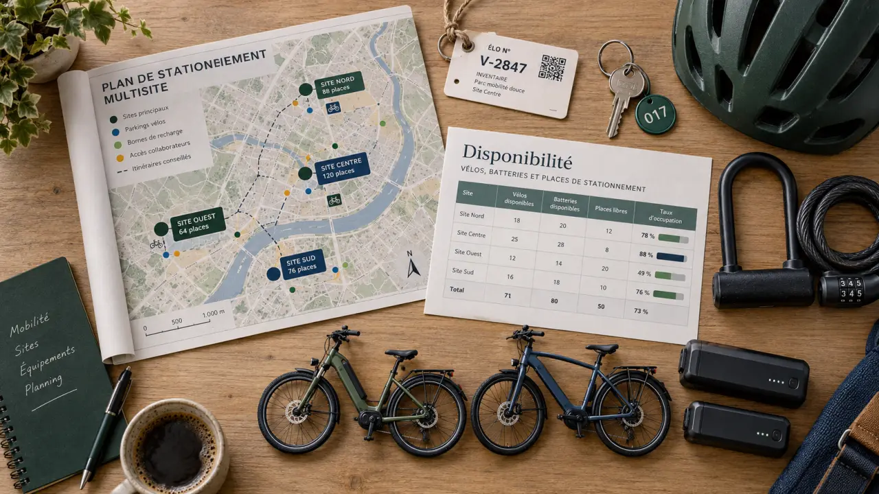 Gestion de flotte vélo en entreprise : vélos et antivols disponibles